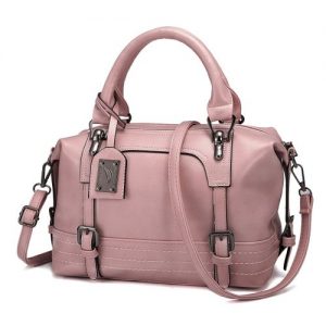 Women Leather Handbag Tote Messenger Bag Satchel - Pink discountshub