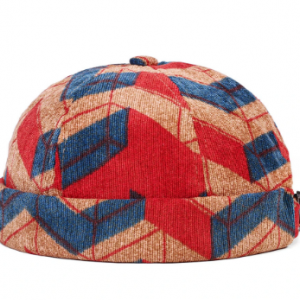 Collrown Men & Women Corduroy Irregular Patchwork Color Pattern Fashion Casual Brimless Beanie Landlord Cap Skull Cap discountshub