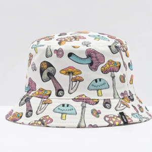 Collrown Women & Men Colorful Mushroom Pattern Print Casual Soft Outdoor Travel Bucket Hat discountshub