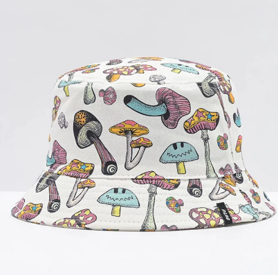 Collrown Women & Men Colorful Mushroom Pattern Print Casual Soft Outdoor Travel Bucket Hat discountshub