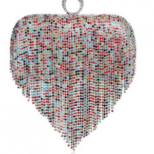 GLOIG Fashion women tassel evening bags diamonds beaded clutch wedding purse shoulder party laides case purse discountshub