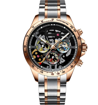 HAIQIN men watches 2020 luxury automatic top brand luxury mechanical wrist watches for men skeleton 5Br waterproof Reloj hombres discountshub