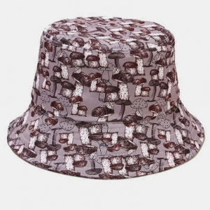Men & Women Multi Mushroom Printing Sunshade Fashion Couple Bucket Hat discountshub
