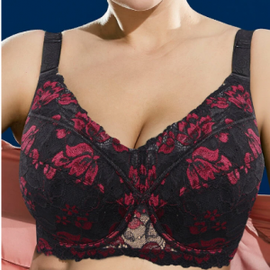 Plus Size Push Up Embroidery Thin Full Coverage Cotton Linning Gather Bras discountshub