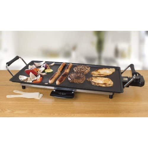 Quest Electric Grill Bbq Table Top Plate With Adjustable Thermostat Control - Black discountshub