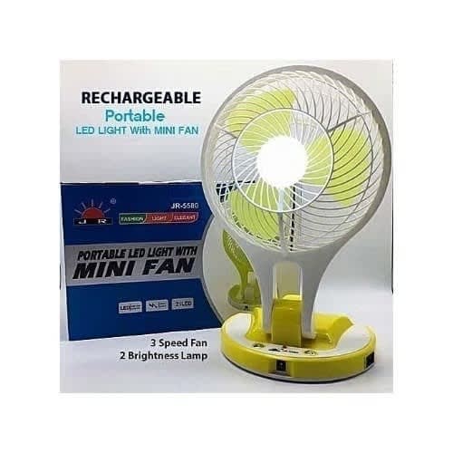 Rechargeable Portable Mini Table Fan with Led Light discountshub
