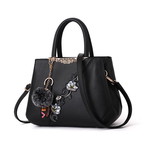 2021 New Fashion Embroidery Ladies Handbags-Black discountshub