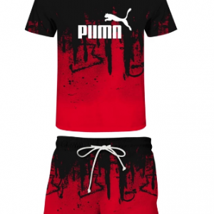 2021 new 3D ink splashing digital printing summer thin men's and women's fashion suit two piece T-shirt + shorts discountshub