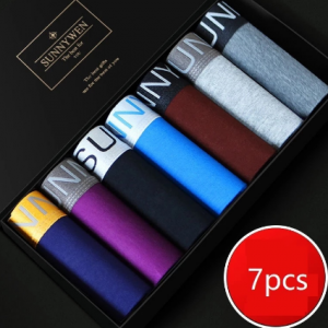 7PCS/Lot Men Panties Shorts Underwear Boxer Shorts Men's sexy underwear High quality men's underwear Pouch discountshub
