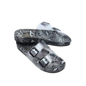 Black Snake Skin Fashion Slippers- Transparent discountshub