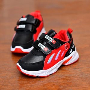 Children Leather Sports Shoes Breathable Casual Shoes-red discountshub