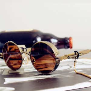 Classic Gothic Steampunk Sunglasses Luxury Brand Designer High Quality Men and Women Retro Round Metal Frame Sunglasses UV400 discountshub