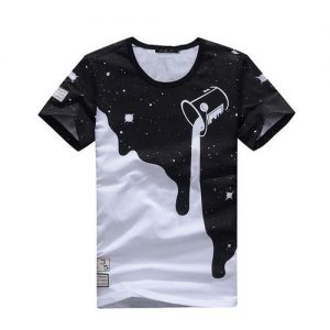 Cotton Short Sleeved T-shirt Harajuku Wind - Black discountshub