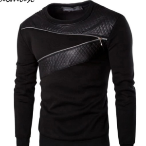 DIMUSI Leather Patchwork Hoodies Men Zipper Decoration Long Sleeve Sweatshirt Tops Men's Leisure Hoodie Clothes 4XL 5XL,TA233 discountshub