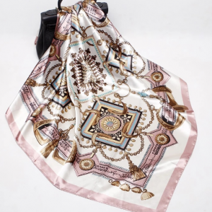 Fashion Scarves for Women Shawl Print Silk Satin Hijab Scarf Female Bandana 90*90cm Luxury Brand Square Shawls Scarfs For Ladies discountshub