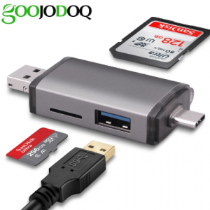 GOOJODOQ Card Reader Micro USB 2.0 Type C to SD Micro SD TF Adapter Accessories OTG Cardreader Smart Memory SD Card Reader discountshub
