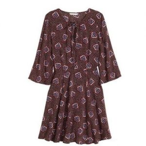 H & M Women Patterned Dress In Brown discountshub