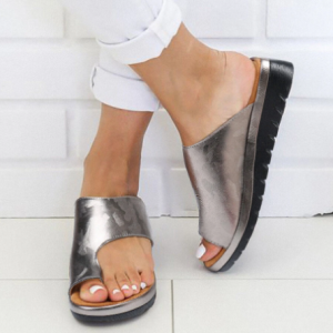 LOSTISY Women Casual Comfy Clip Toe Orthopedic Bunion Corrector Wedges Slippers discountshub