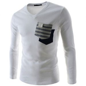 Long Sleeve T-Shirt Men's -White discountshub