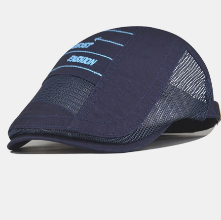Men Cotton Mesh Breathable Casual Sunshade Beret Flat Hat Forward Hat discountshub
