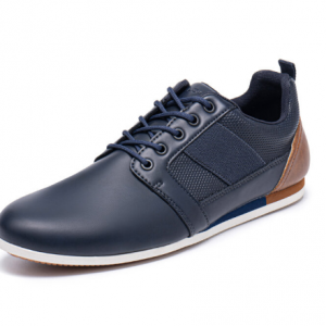 Menico Men Microfiber Leather Splicing Mesh Fabric Comfy Wearable Business Casual Shoes discountshub