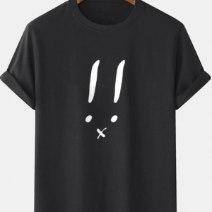 Mens 100% Cotton Symbol Printing Crew Neck Street Short Sleeve T-Shirts discountshub