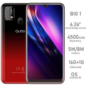 QUBO BIG1-6.26" Screen,4500mAh Battery,16GB ROM,8MP Main Camera,Android 10,Fingerprint Unlock ,3G Android Smartphone discountshub