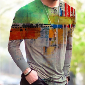 Samlona New Patchwork T-shirt Long Sleeve Fashion 3D Print Tops 2021 Summer Casual Pullovers Sexy Mens clothing Plus Size S-3XL discountshub