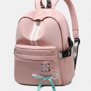 Women USB Charging Butterfly Knot Large Capacity Backpack School Bag discountshub