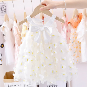 Baby Girls Sweet Bowknot Princess Mesh Dress Summer 2020 New Girl Children's Puff Yarn Dress kids baby girl cloths discountshub
