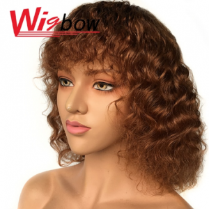Curly Human Hair Wig Brazilian Hair Wig With Bangs Highlight Ombre Human Hair Wig T1B 30 Wigs For Women Machine Made Wigbow discountshub