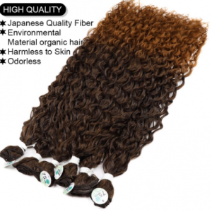Kinky Curly Hair Bundles Synthetic Hair Extensions Blonde Two Tone Color Hair Weave Bundles 3bundle/100g For Women Free Shipping discountshub