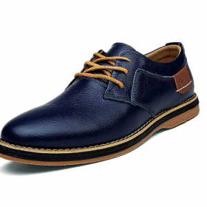 Men British Style Comfy Leather Oxfords Lace Up Business Casual Shoes discountshub