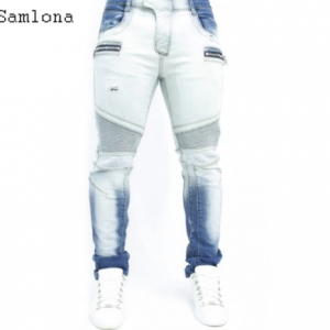 Plus size 4xl 5xl Men Jeans Denim Pants 2020 Autumn Slim Bottoms Pant Male Patchwork Denim Jeans Pencil Trousers Mens clothing discountshub