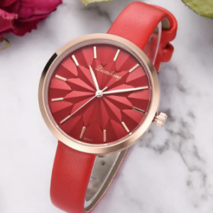 Trendy Dial Quartz Watch PU Leather Women Watch Waterproof Rose Gold Waist Watch discountshub