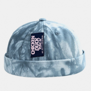 Unisex Tie-dye Cotton Fashion Sunshade Brimless Beanie Landlord Cap Skull Cap discountshub