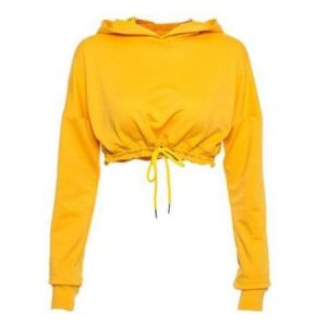 Women's Yellow Hoody Croptop discountshub