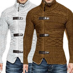 Zogaa Spring Autumn Men Fashion Cardigan Sweater Men's Warm Knitting Sweaters Male Casual Slim Fit Turtleneck Jumper Clothes discountshub