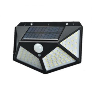 4-Side 100 LEDs Solar Lamp Wall Light Lighting Waterproof discountshub