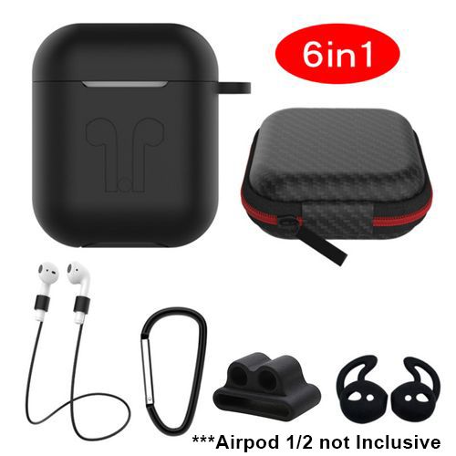 6 In 1 Apple AirPodds 1/2 Silicon Protective Cover Case discountshub