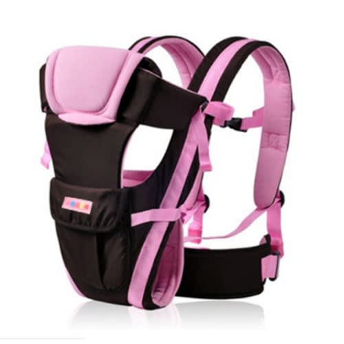Baby Carrier Backpack Plus Belt 4 - Positional Style - Coffee-Pink discountshub