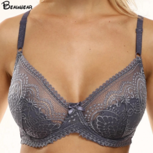Beauwear French Style Light Weight Women Lace Bra Breathable Back Closure Adjustable Strap Soft Deep V Thin Lingerie Top discountshub