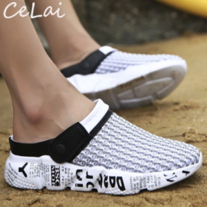 CeLai Size 39-46 Summer Mesh Shoes Men Sandals Beach Slippers Clogs Male Sneaker Clogs Man Zuecos Sandalias Zapatos Hombre A-032 discountshub
