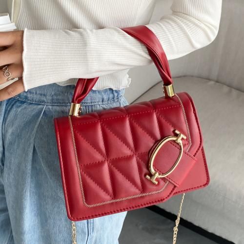 Elegant Women Handbag PU -Red discountshub