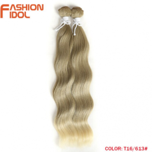 FASHION IDOL Natural Loose Wave Hair Heat Resistant Ombre 613 Grey Synthetic Hair 2Pcs/Lot 18 Inch Weave Hair Bundles Extensions discountshub