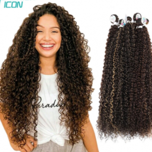 Fake Hair Synthetic Hair Bundles Extension Kinky Curly Long Natural Water Wave Blonde Color 16-20inch Free Shipping Fashion Icon discountshub