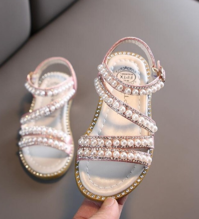 Girl Sandals Summer Fashion Kids Baby Girls Bling Rhinestone Princess Single Sandals For Little Big Girl's Shoes discountshub