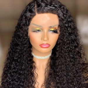 Long Kinky Curly Hair Synthetic Lace Front Wig for Black Women Lace Front Wig Gluless Heat Resistant Natural Hairline discountshub