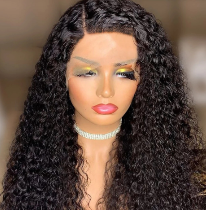 Long Kinky Curly Hair Synthetic Lace Front Wig for Black Women Lace Front Wig Gluless Heat Resistant Natural Hairline discountshub