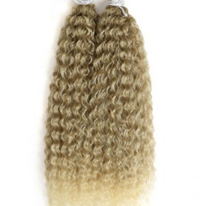 Magic 2PCS 22inches Kinky Curly Hair Bundles Ombre Blonde Color Tresses Synthetic Artificial Hair Extensions Wave Fake Hair discountshub